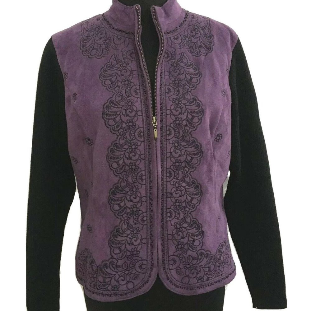 COLDWATER CREEK PS PURPLE BLACK JACKET